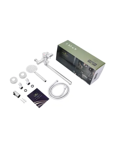 Змішувач для ванни Kroner KRP Edelstahl Klassisch - ESG070 з душовим набором, нікель