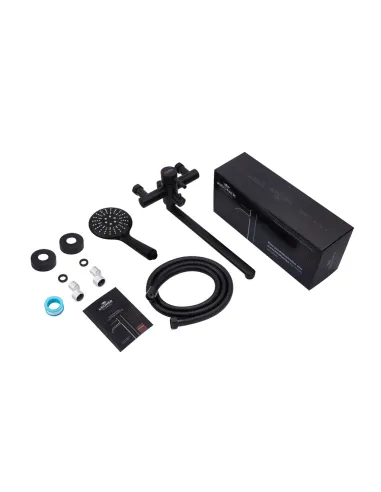 Смеситель для ванны Kroner KRP Edelstahl Klassisch - SCH070, с душевым набором, черный