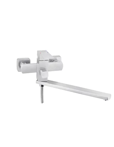 Смеситель для ванны Kroner KRP Edelstahl Kubus - ESG070, с душевым набором, никель