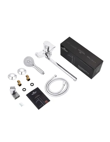 Змішувач для ванни Kroner KRP Enzo - C070, з душовим набором, хром