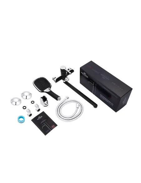 Змішувач для ванни Kroner KRP Essen - SCH070, з душовим набором, хром-чорний