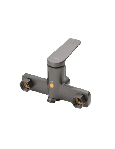 Смеситель для ванны Kroner KRP Makon - GRP070 с душевым набором, графит