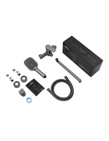 Змішувач для ванни Kroner KRP Makon - GRP070 з душовим набором, графіт