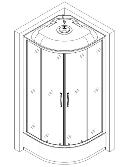 Гідробокс Bravo Barycz LL90GBB напівкруглий, масажний Гідробокс Bravo Barycz LL90GBB напівкруглий, масажний