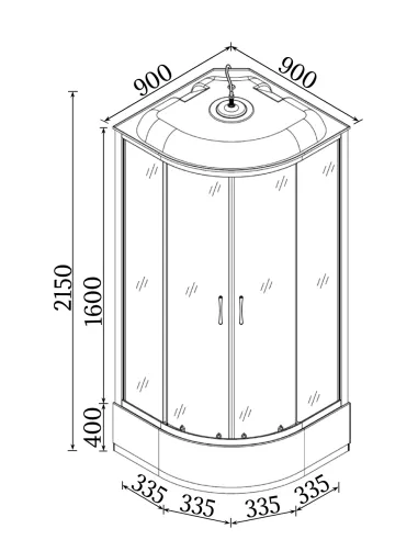 Гідробокс Bravo Bzura H90GBB напівкруглий, масажний