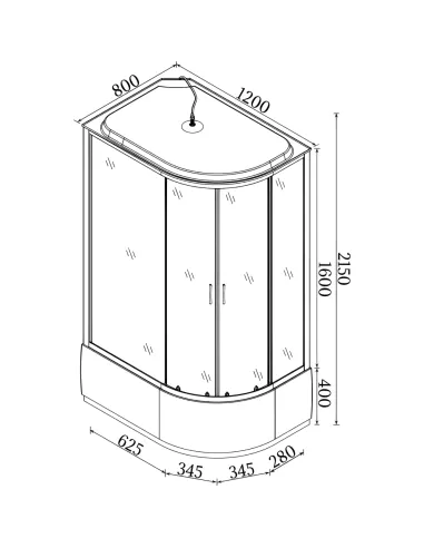 Гидробокс Bravo Obra H120FFSL ассиметричный, массажный
