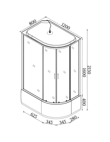 Гидробокс Bravo Obra H120FFSL ассиметричный, массажный