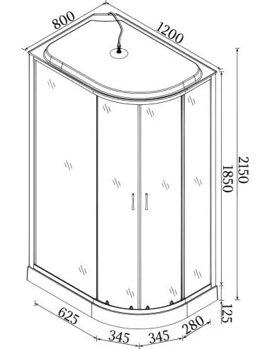 Гидробокс Bravo Rega L120FFSL ассиметричный, массажный