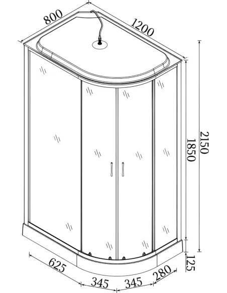 Гидробокс Bravo Rega L120FFSL ассиметричный, массажный