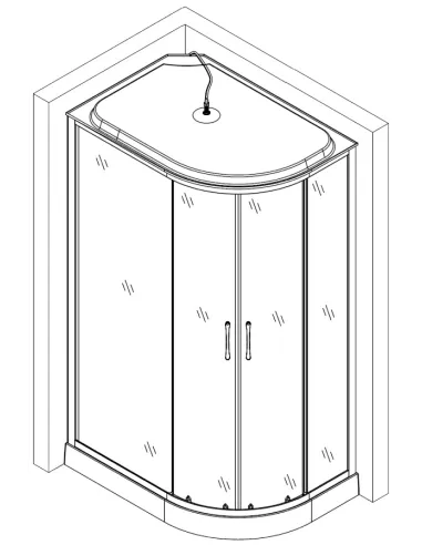 Гідробокс Bravo Rega L120FFSL асиметричний, масажний