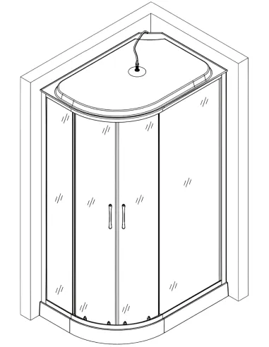 Гідробокс Bravo Rega L120FFSR асиметричний, масажний