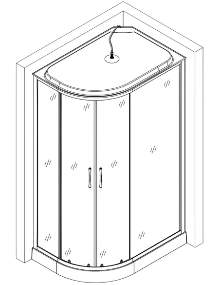 Гидробокс Bravo Rega L120FFSR ассиметричный, массажный