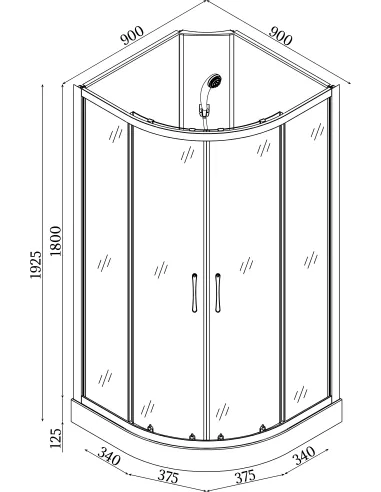 Гидробокс Bravo SAN L90GBB полукруглый, массажный