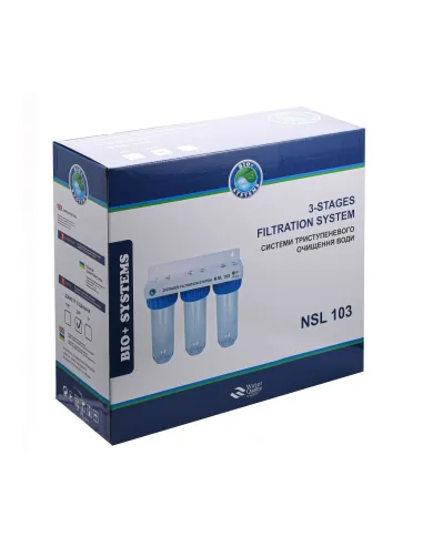 Магистральный фильтр для очистки воды Bio+ Systems NSL103 1 дюйм, 3 степени очистки