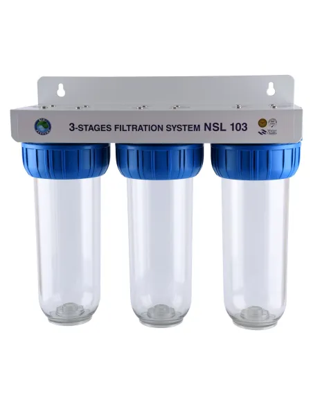 Магістральний фільтр для очищення води Bio+ Systems NSL103 1/2 дюйма, 3 ступеня очищення Магістральний фільтр для очищення води Bio+ Systems NSL103 1/2 дюйма, 3 ступеня очищення