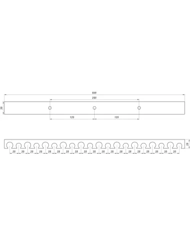 Планка монтажная Cristal 16/20 шаг 5 см, длина 50 см для крепления трубы теплого пола