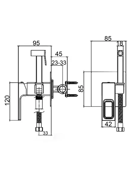 Змішувач для біде Globus Lux Piano GLPN-0-106MIX з гігієнічним душем