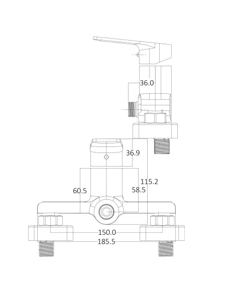Змішувач для душу Globus Lux Bonn GLB-0105N без виливу Змішувач для душу Globus Lux Bonn GLB-0105N без виливу