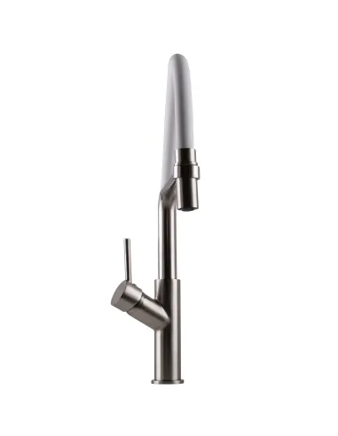 Змішувач для кухні Globus Lux Denver Flex GDF-32-08-08 з білим гнучким виливом