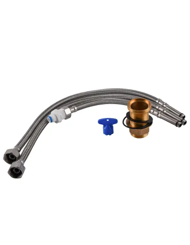 Смеситель для кухни Globus Lux GLLR-0700-L-08-01 с подключением к фильтру, черный гибкий излив