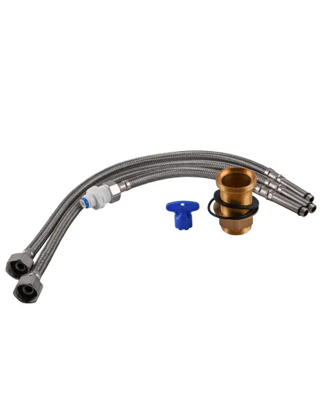 Смеситель для кухни Globus Lux GLLR-0700-L-08-08 с подключением к фильтру, белый гибкий излив