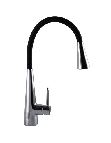 Смеситель для кухни Globus Lux Lazer Pro GLPR-203SM-00 с черным гибким изливом