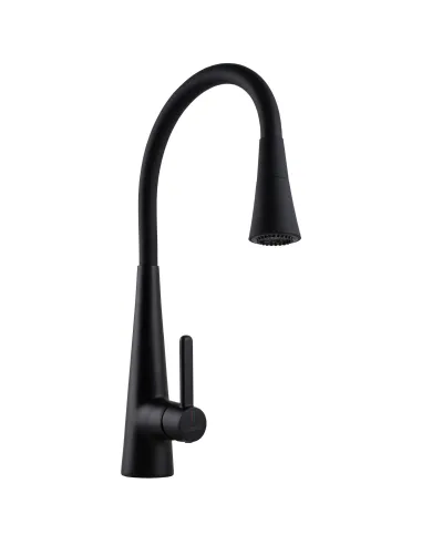 Змішувач для кухні Globus Lux Lazer Pro GLPR-203SM-BB із чорним гнучким виливом