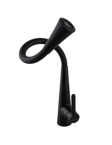 Смеситель для кухни Globus Lux Lazer Pro GLPR-203SM-BB с черным гибким изливом