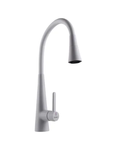 Змішувач для кухні Globus Lux Lazer Pro GLPR-203SM-WM з білим гнучким виливом