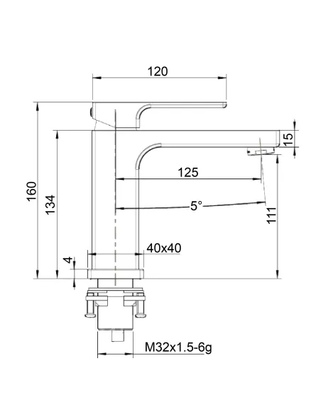 Змішувач для умивальника Globus Lux Piano GLPN-0401 хром