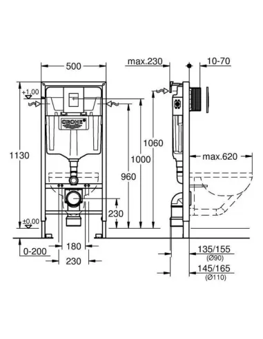 Інсталяційна система Grohe Rapid SL 38772001 (з кнопкою 38732000) купити у Дніпрі та Києві - ціна від КТУ