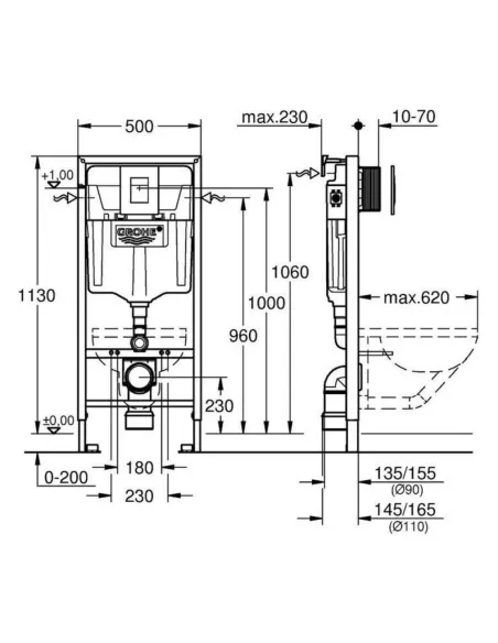 Інсталяційна система Grohe Rapid SL 38772001 (з кнопкою 38732000) купити у Дніпрі та Києві - ціна від КТУ