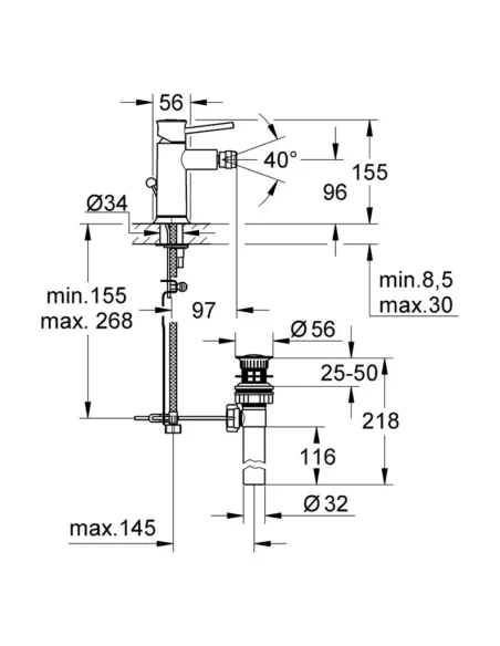 Змішувач для біде Grohe BauClassic 32864000 купити у Дніпрі та Києві - ціна від КТУ