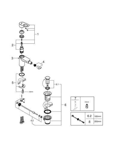 Змішувач для біде Grohe BauLoop 23338000 (з донним клапоном) купити у Дніпрі та Києві - ціна від КТУ