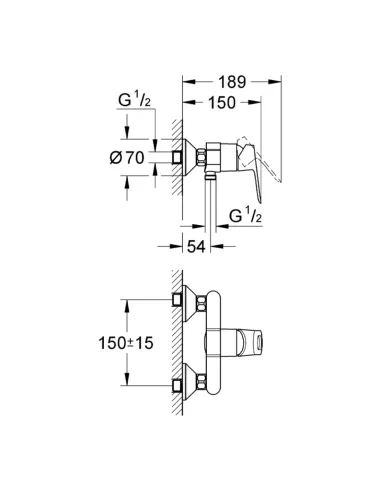 Смеситель для душа Grohe Bau Loop 23340000 хром купить в Днепре и Киеве - цена от КТУ