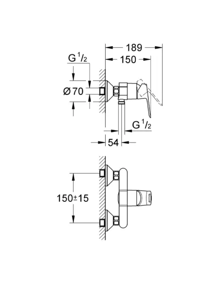 Смеситель для душа Grohe Bau Loop 23340000 хром купить в Днепре и Киеве - цена от КТУ