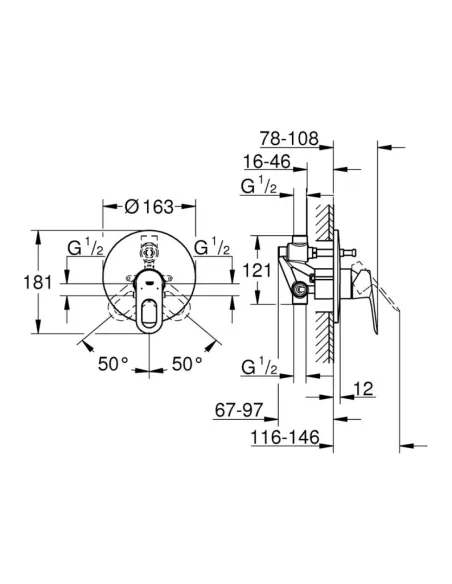 Змішувач для душу Grohe BauLoop 29081000 (прихованого монтажу) купити у Дніпрі та Києві - ціна від КТУ