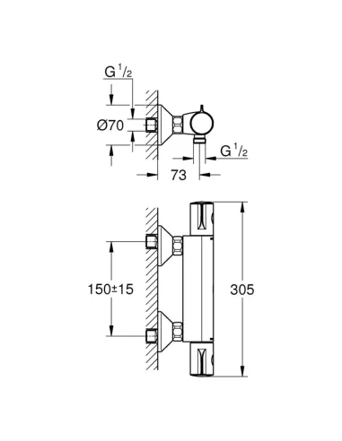 Змішувач для душу Grohe Grohtherm 800 34558000 (термостатичний) купити у Дніпрі та Києві - ціна від КТУ