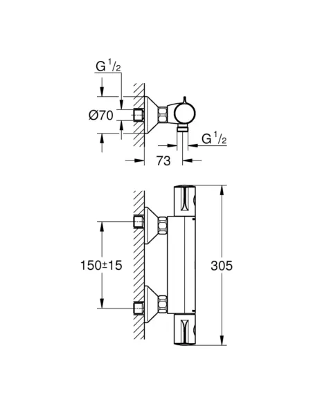 Змішувач для душу Grohe Grohtherm 800 34558000 (термостатичний) купити у Дніпрі та Києві - ціна від КТУ