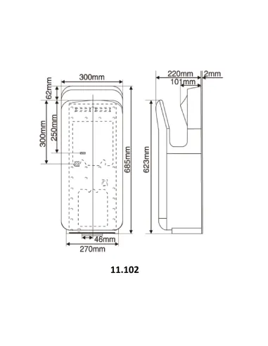 Сушарка для рук Hotec 11.102 ABS Silver