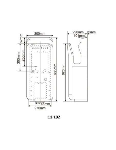 Сушарка для рук Hotec 11.102 ABS Silver