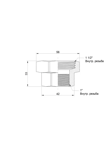 Переходник Icma 1 дюйм ВВ 789 1/2х1 дюйма