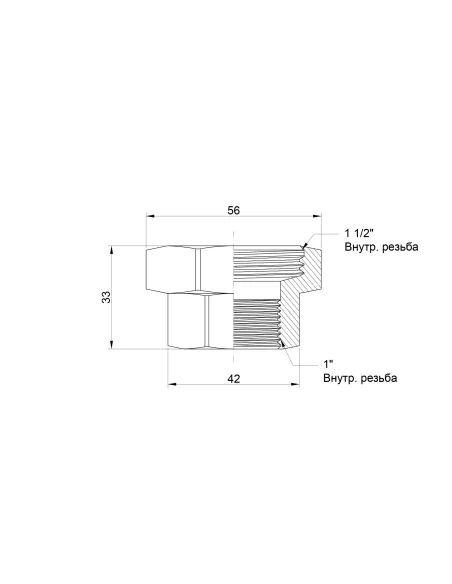 Перехідник Icma 1 дюйм ВВ 789 1/2х1 дюйма