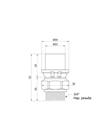 Переходник-пресс Icma НР 402 20х3/4 дюйм