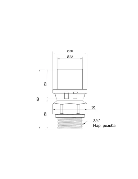 Переходник-пресс Icma НР 402 20х3/4 дюйм