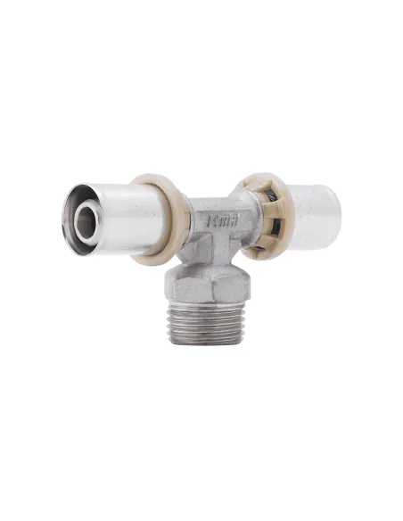 Трійник-прес Icma 407 16 х 1/2 х 16 мм, для металопластикових труб Трійник-прес Icma 407 16 х 1/2 х 16 мм, для металопластикових труб