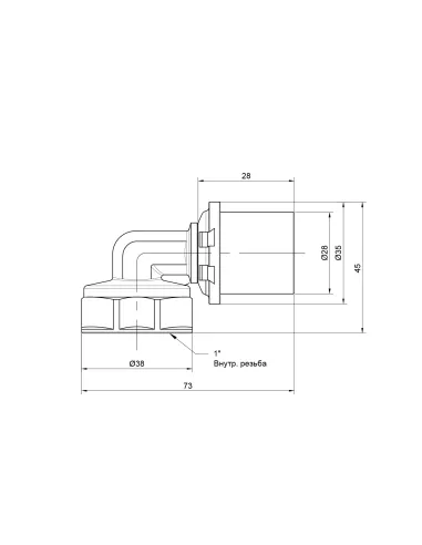 Уголок-пресс Icma ВР 405 26 х 1 дюйм, для металлопластиковых труб