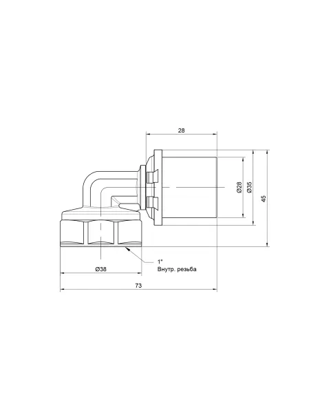Уголок-пресс Icma ВР 405 26 х 1 дюйм, для металлопластиковых труб