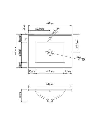 Керамическая раковина Q-Тap Albatross QT01113060CW1 White, 600х460х180 мм