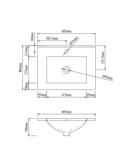 Керамічна раковина Q-Тap Albatross QT01113060CW1 White, 600х460х180 мм